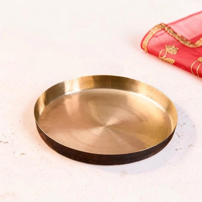 Handmade Pure Kansa Thali (Bronze Plate) – Traditional Indian Dinnerware | RoyalStuffs.com