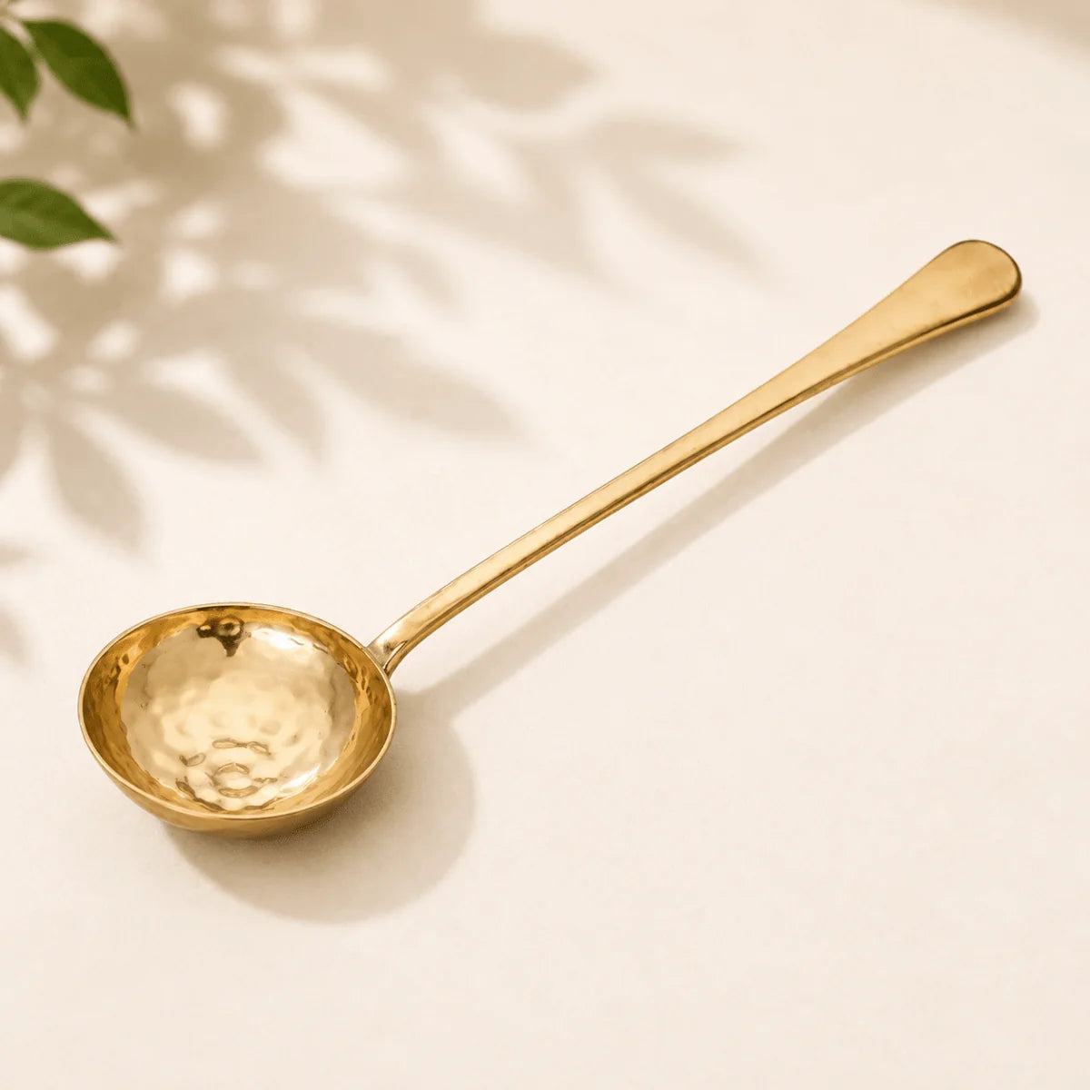 Heavy Brass Ladle Spoon 14 Inch – Long Handle Cooking & Serving Spoon