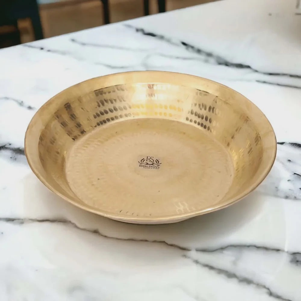 Handcrafted Hammered Brass Paraat – Traditional Dough Kneading Plate