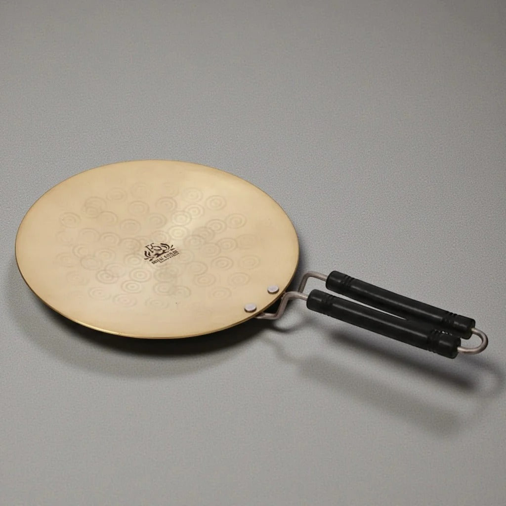 Heavy Brass Tawa for Roti, Chapati & Naan – Double Handle Flat Griddle