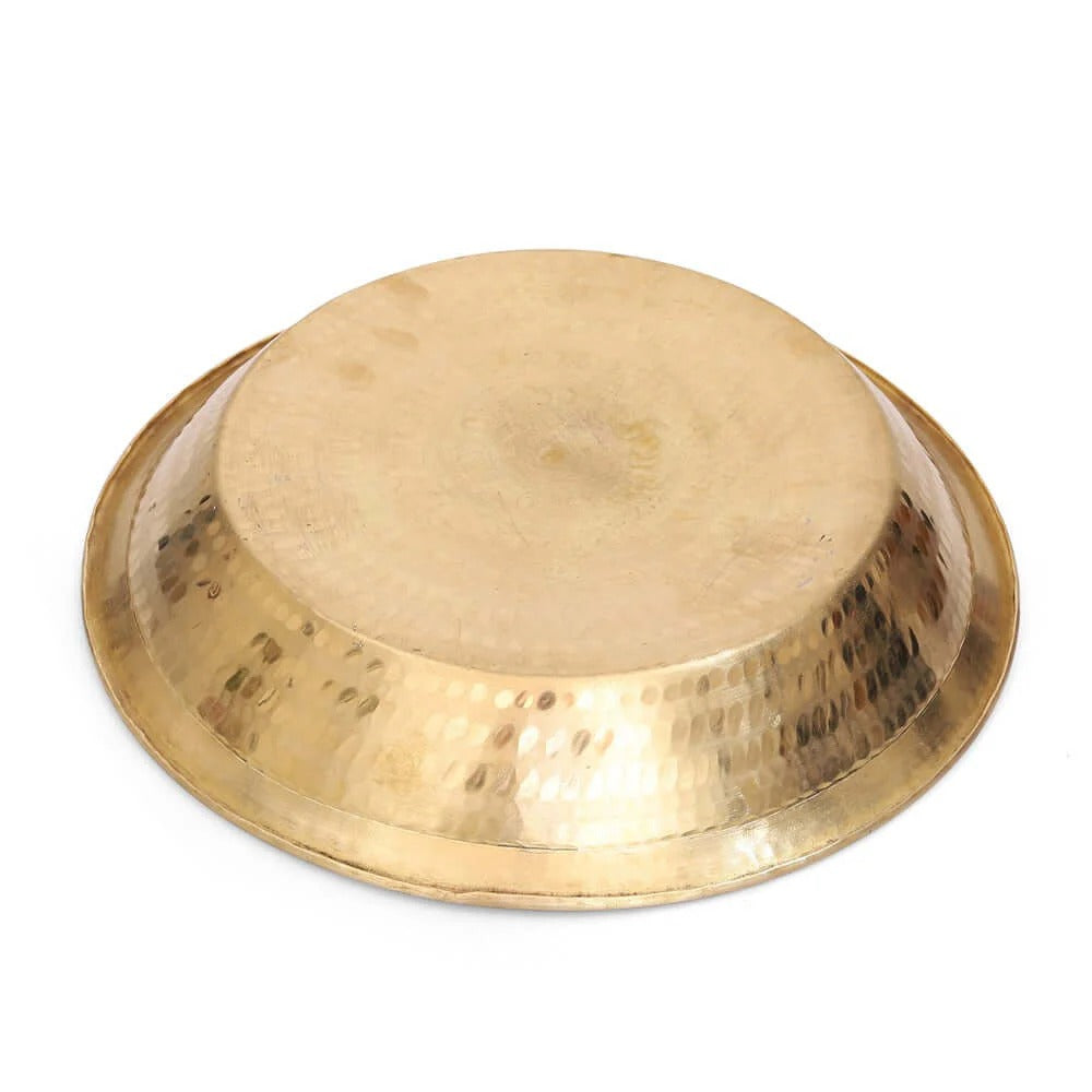 Handcrafted Hammered Brass Paraat – Traditional Dough Kneading Plate