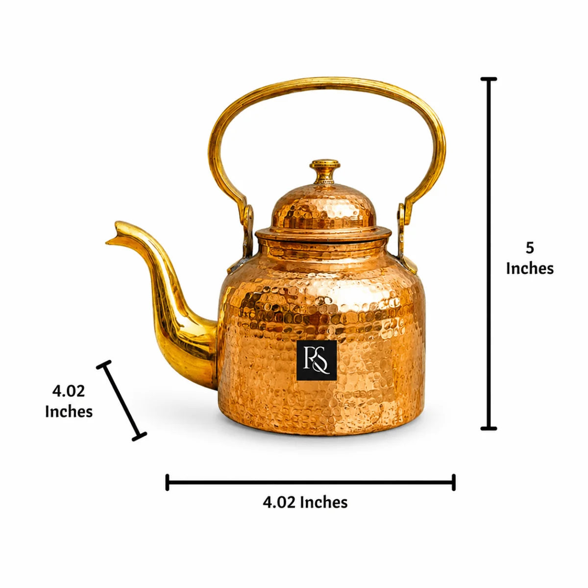 MUGHLAI DESIGN COPPER TEA KETTLE WITH TIN LINING - A REGAL BREWING EXPERIENCE - 600 ML