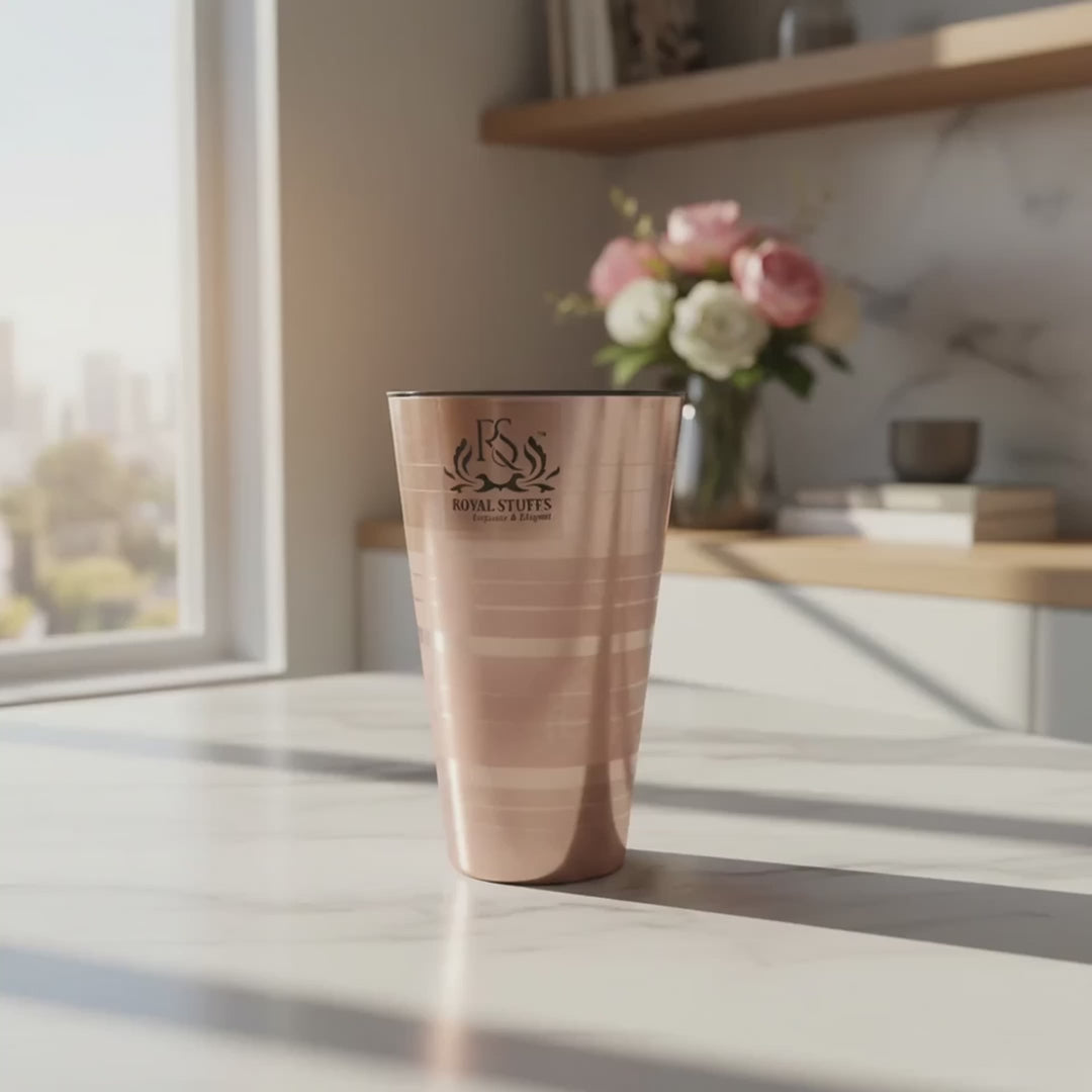 650 ML Pure Copper Water Drinking Glass | Handmade Copper Tumbler for Daily Hydration