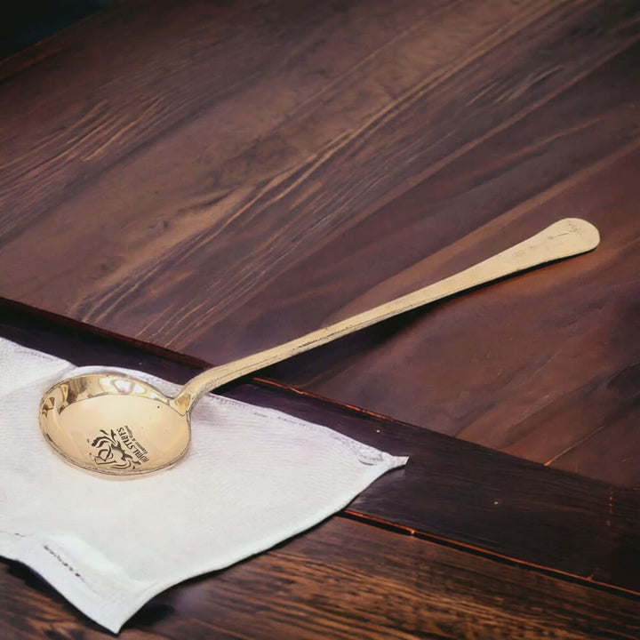 Heavy Brass Ladle Spoon 14 Inch – Long Handle Cooking & Serving Spoon