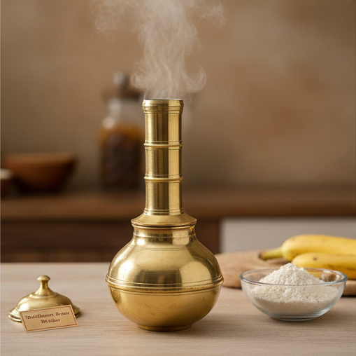 Premium Bronze Puttu Kudam - Preseasoned Puttu Maker with Steamer Plate