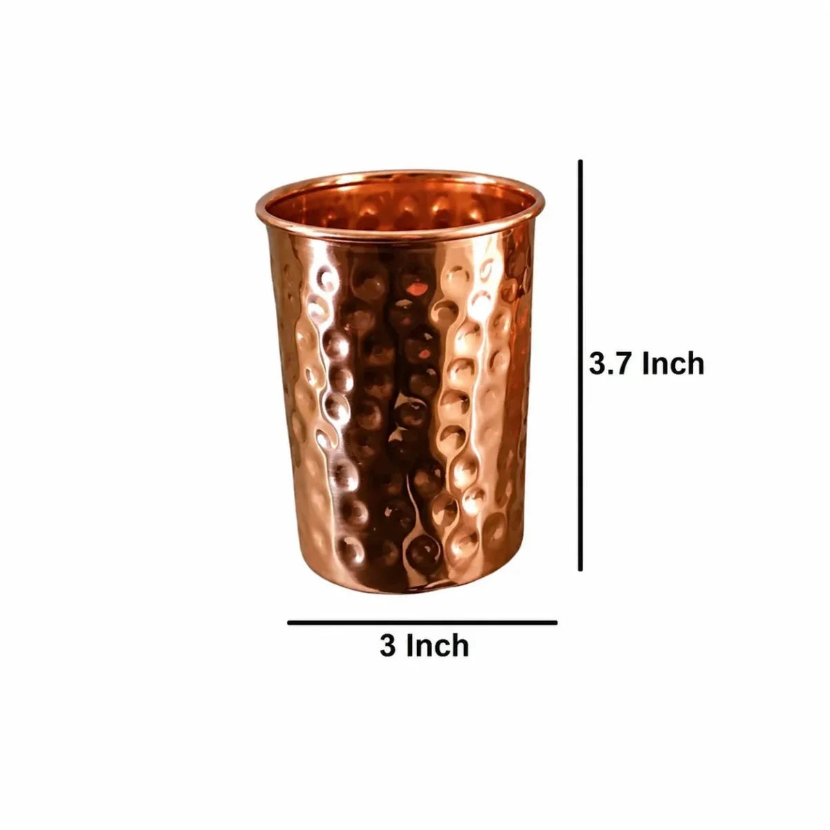 RoyalStuffs 12 Liter Pure Copper Water Dispenser Set – Hammered Copper Storage Tank with 4 Tumblers & 2 Bottles