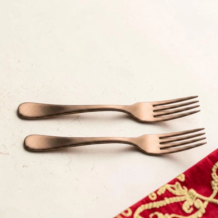 RoyalStuffs Handmade Pure Kansa Fork – 5.8 Inch Traditional Bronze Dining Fork