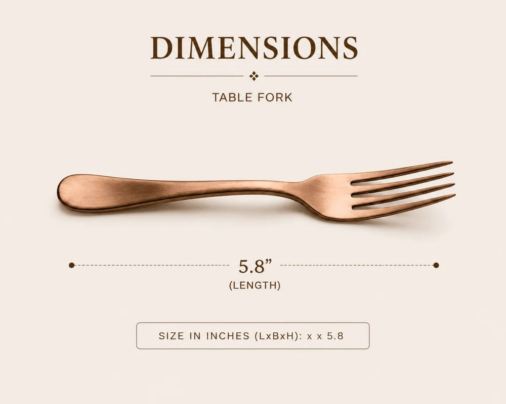 RoyalStuffs Handmade Pure Kansa Fork – 5.8 Inch Traditional Bronze Dining Fork