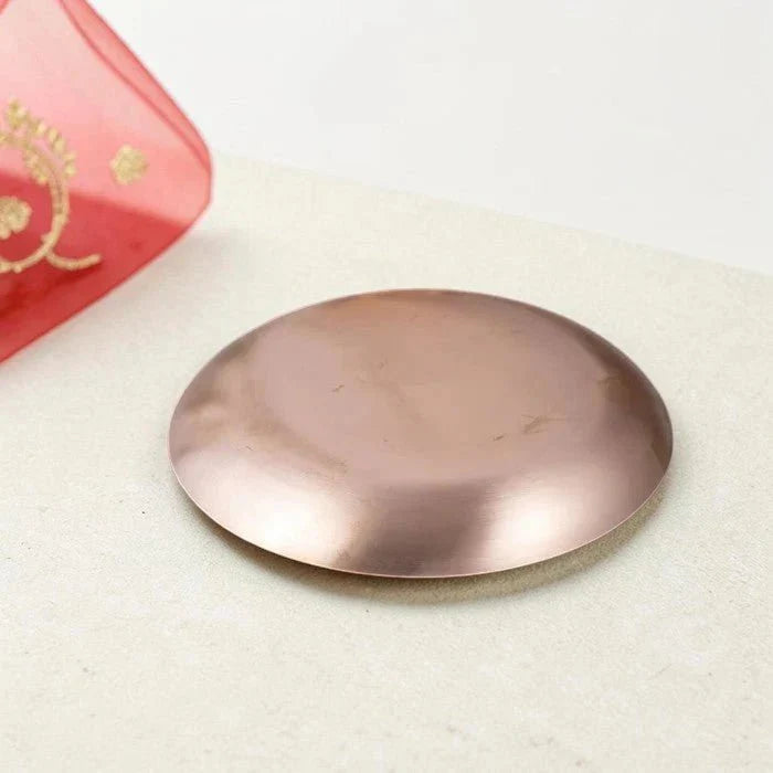 ROYALSTUFFS Maharaja Pure Kansa Quarter Plate | Handmade Bronze Dining & Serving Plate | 8 Inch | 500g