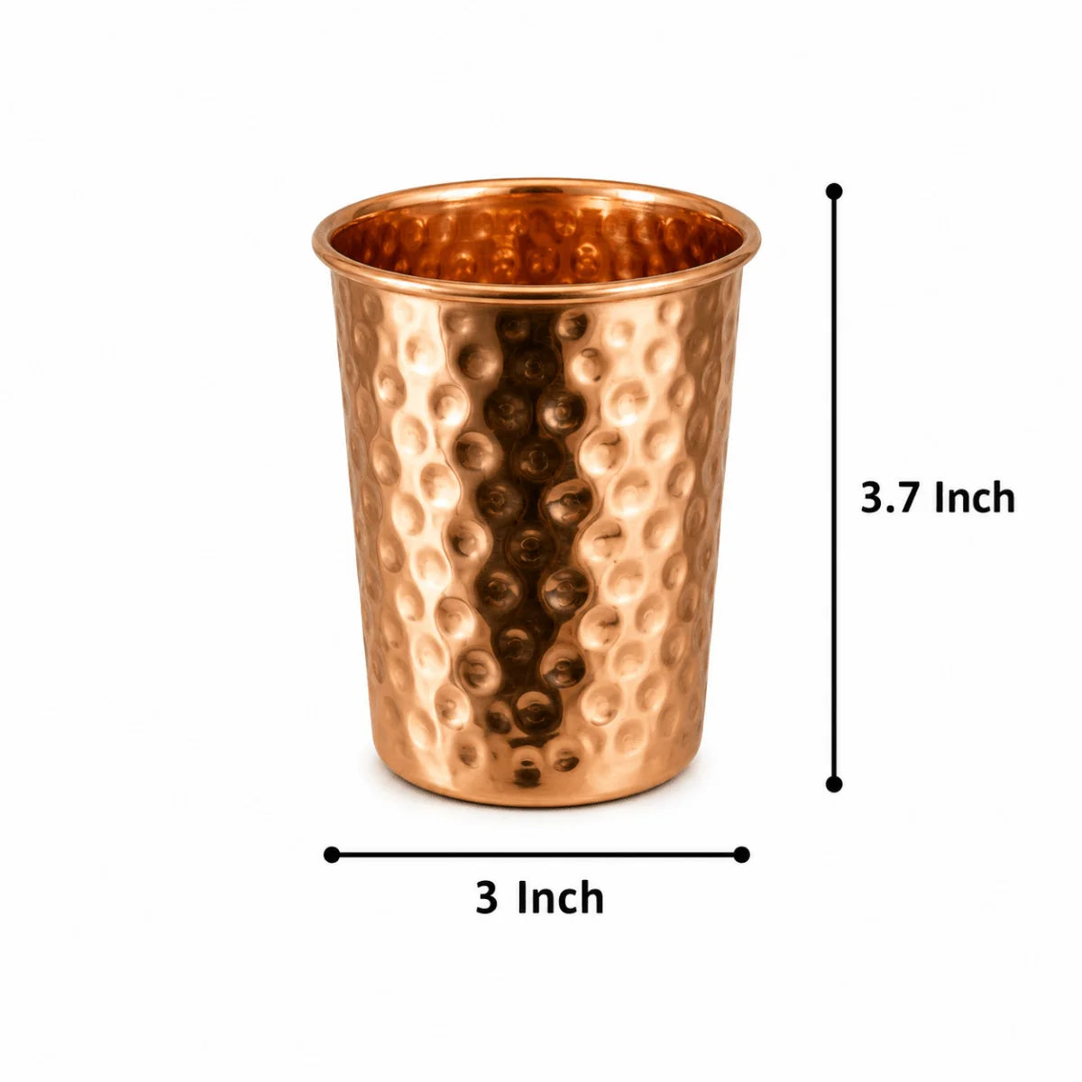 RoyalStuffs Pure Copper Water Dispenser Set – Hammered 8 Liter Copper Storage Tank with 2 Tumblers & 1 Bottle