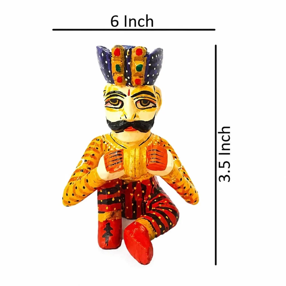 Set of 5 Royal Rajasthani Musician Wooden Showpiece - For Table & Home Decor - 6 Inch