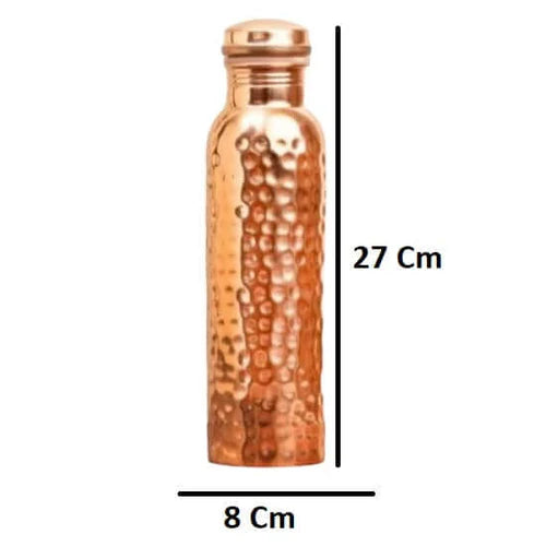 Hammered Pure Copper Water Bottle 950ml – Handcrafted Premium Drinkware