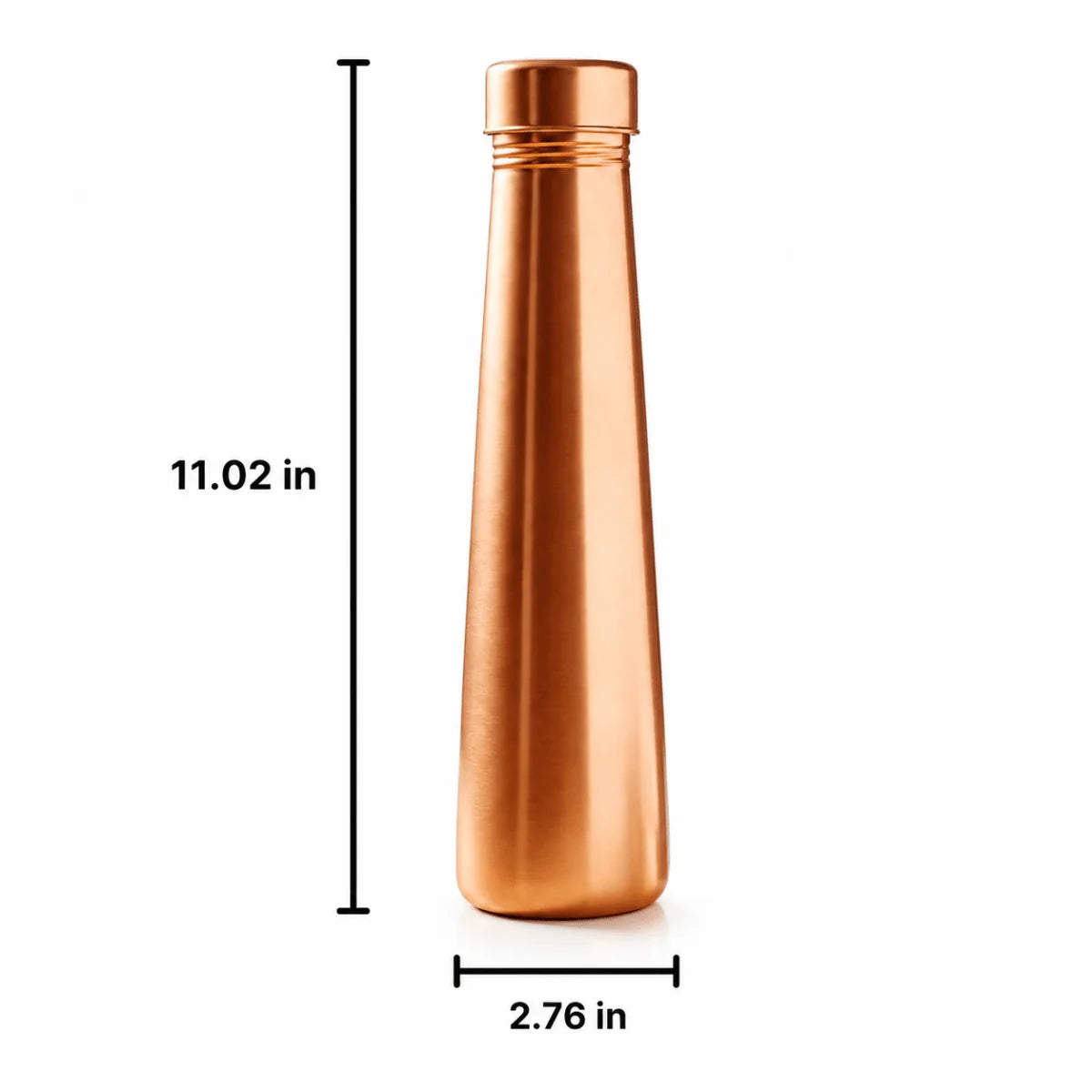 RoyalStuffs Tower Plain Shine Pure Copper Water Bottle – 700 ML Leak-Proof Copper Bottle