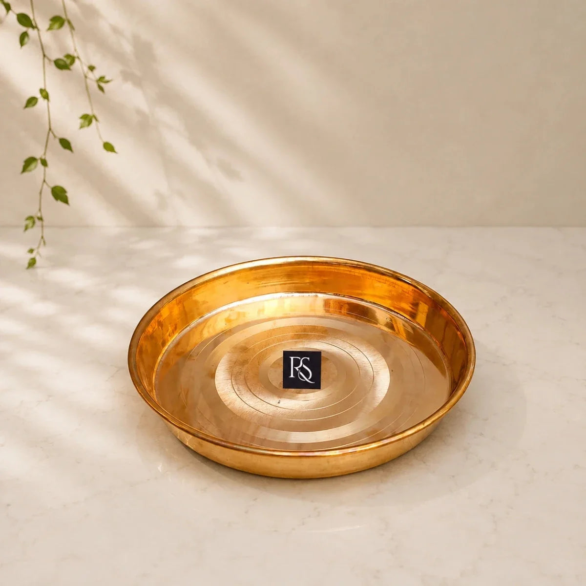 Traditional Design Pure Copper Plate with Circular Ring Design -10 inch Diameter