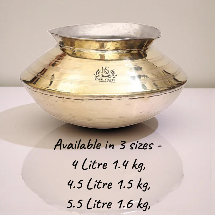 Handmade Brass Handi with Tin Lining – Traditional Heavy Bottom Cooking Pot