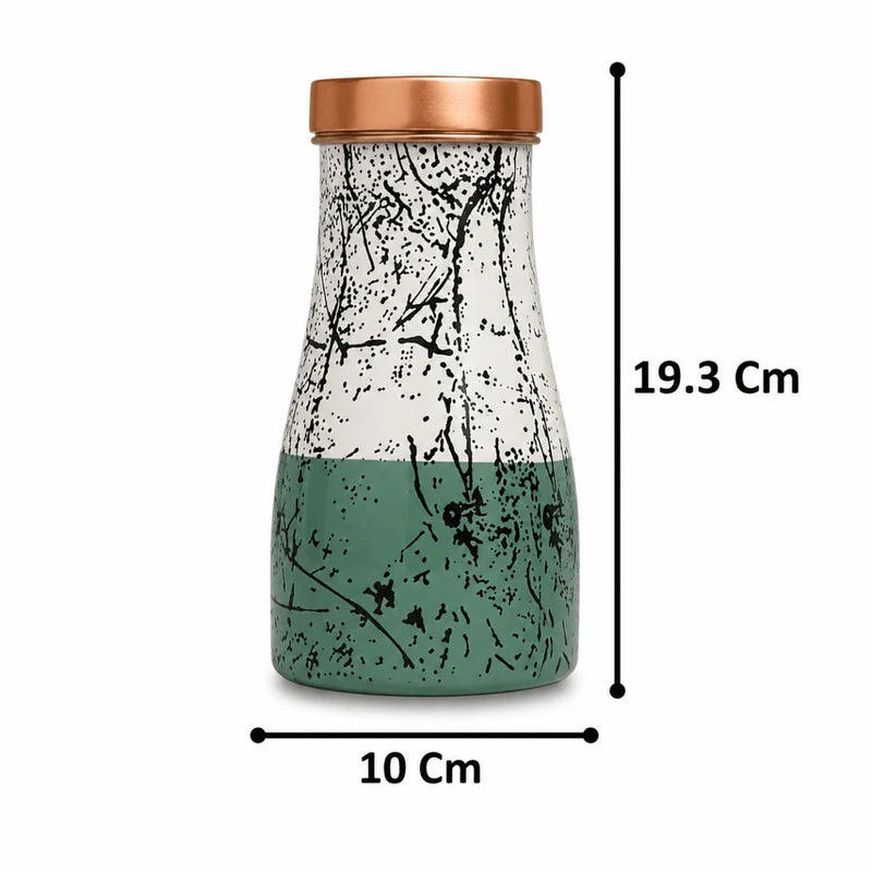 RoyalStuffs Sugar Pot Printed Bedside Carafe Bottle – Aqua White Designer Water Bottle (1000 ML)
