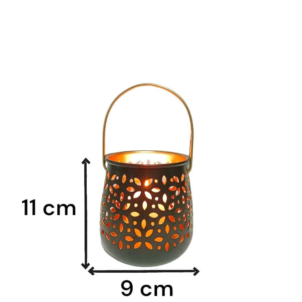 Wall Hanging Metal T-Light Candle Holder Lantern for Home Decor