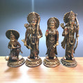 16-Inch Handmade Antique Dark Brass Ram Darbar Idol Set | Pure Brass | 18 Kg